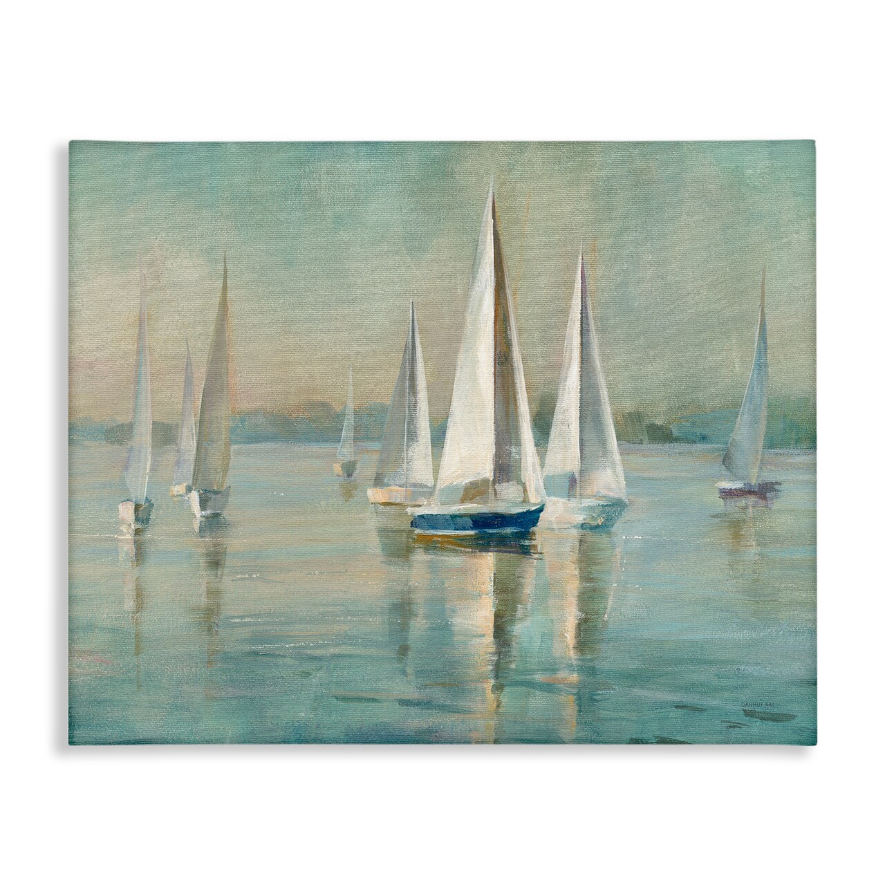 Stupell Industries Sailboats at Sunrise Canvas Wall Art Design by Danhui Nai